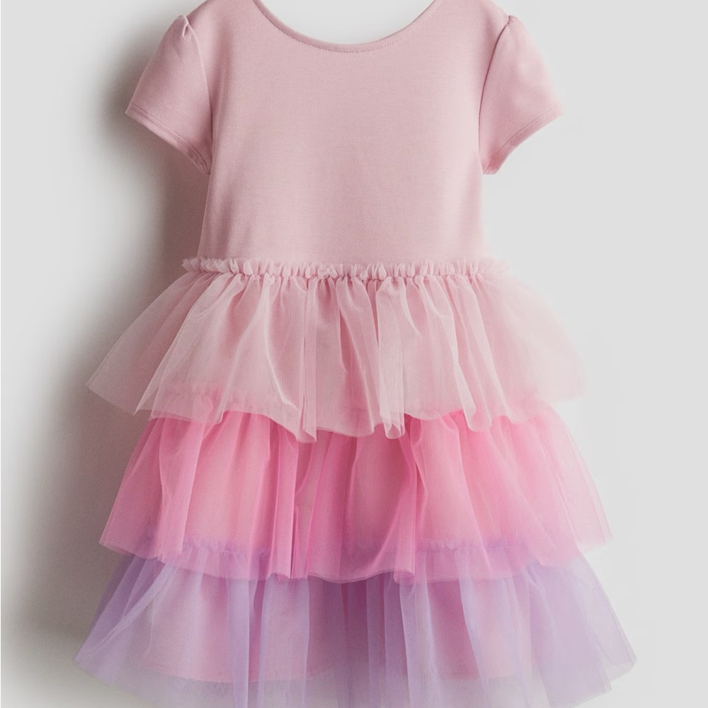 H&M 3/4T Pink Tulle Dress with Flared Skirt